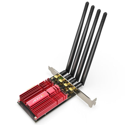 EDUP 9633-800 Adaptateur PCI-Express double bande 2,4 GHz et 5 GHz AC1900Mbps, carte réseau externe 4 antennes, AC1900Mbps