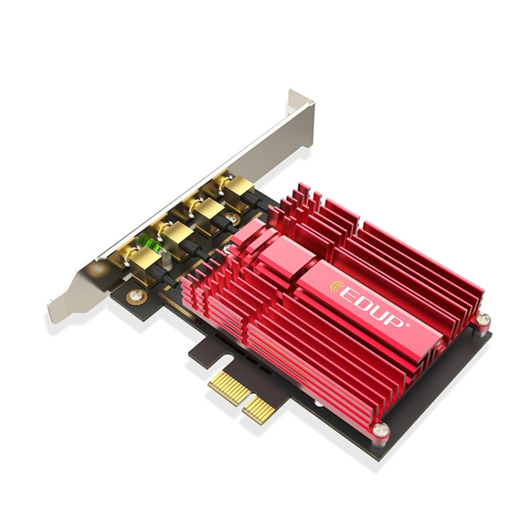 EDUP 9633-800 Adaptateur PCI-Express double bande 2,4 GHz et 5 GHz AC1900Mbps, carte réseau externe 4 antennes, AC1900Mbps