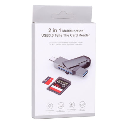 Lecteur de cartes multifonction USB-C / Type-C vers USB 3.0 2-en-1, Type-C vers USB 3.0