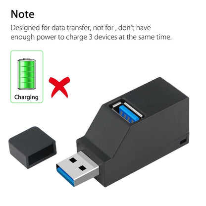 Portable Mini 2 x USB 2.0 + 1 x USB 3.0 HUB with Lanyard
