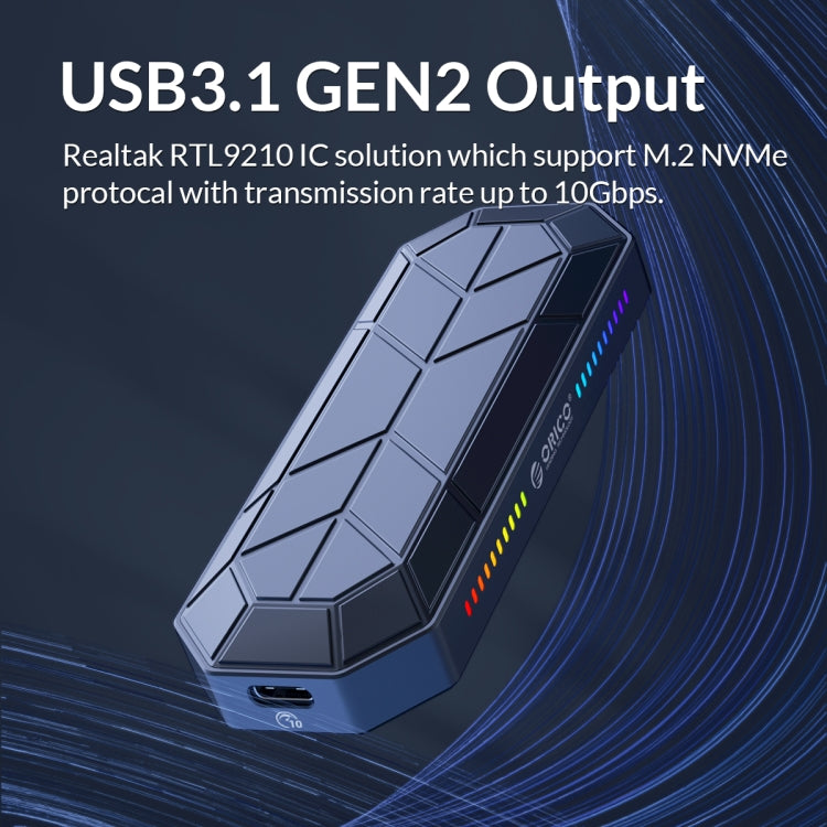 ORICO M2VG01-C3 RGB M.2 NVMe SSD Enclosure, M2VG01-C3