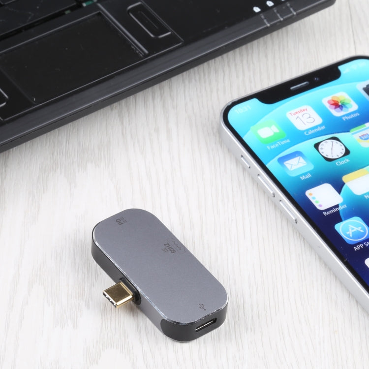 3 in 1 USB-C / Type-C Male to Dual USB-C / Type-C + 4K 60Hz HDMI Female Adapter, Dual USB-C / Type-C + HDMI