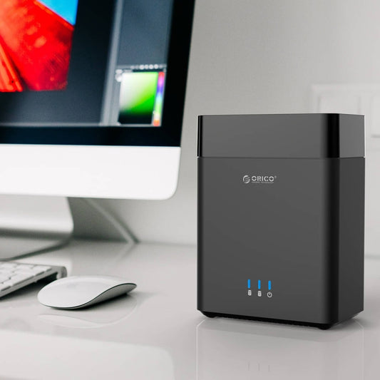 ORICO DS200C3 3.5 inch 2 Bay Magnetic-type USB-C / Type-C Hard Drive Enclosure with Blue LED Indicator, USB Type-C