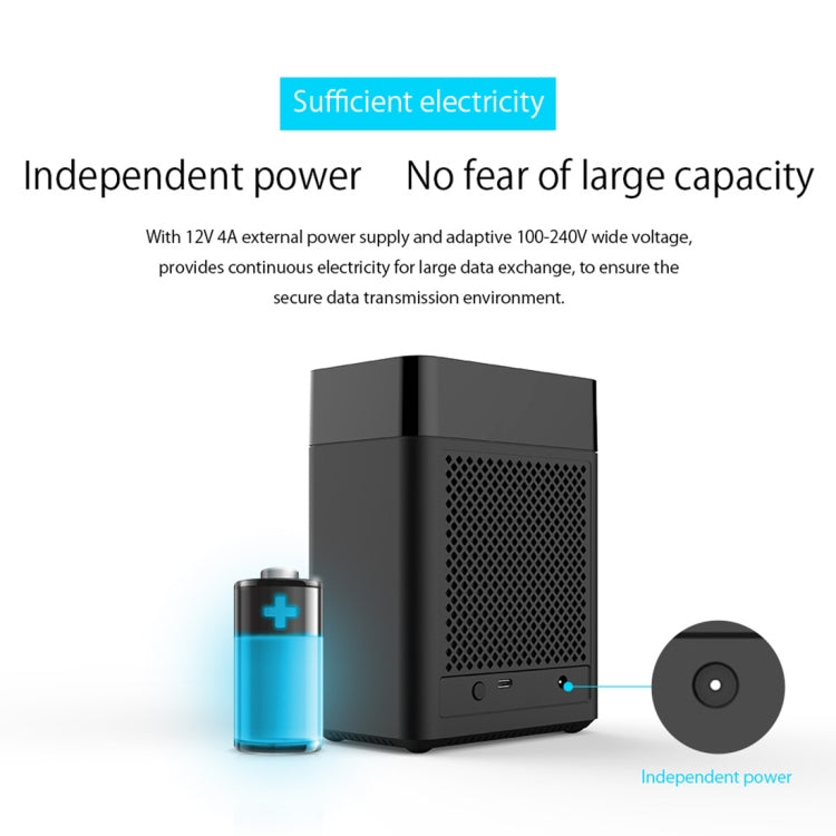 ORICO DS200C3 3.5 inch 2 Bay Magnetic-type USB-C / Type-C Hard Drive Enclosure with Blue LED Indicator, USB Type-C