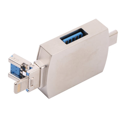 8 In 1 Type-C / USB-C + 8 Pin + Dual USB + SD + TF + Micro Card + OTG Multi-function Adapter, 8 In 1