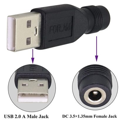 10 PCS 3.5 x 1.35mm to USB 2.0 DC Power Plug Connector, 3.5 x 1.35mm