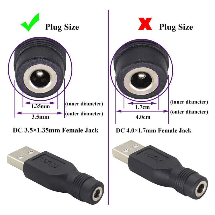 10 PCS 3.5 x 1.35mm to USB 2.0 DC Power Plug Connector, 3.5 x 1.35mm