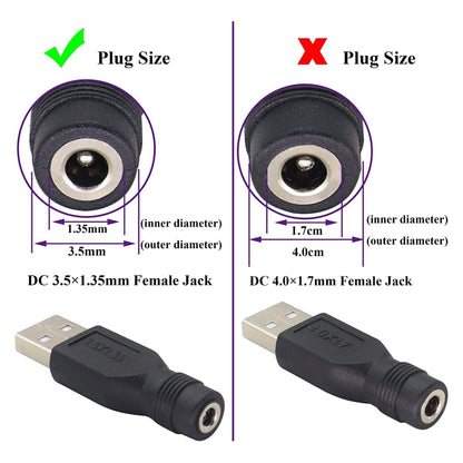 10 PCS 3.5 x 1.35mm to USB 2.0 DC Power Plug Connector, 3.5 x 1.35mm