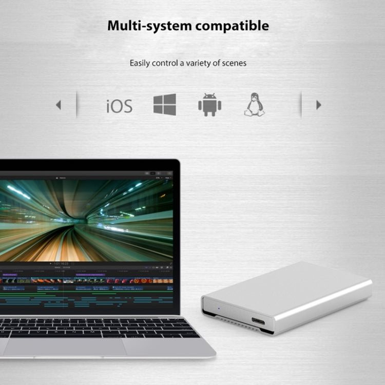 Blueendless U23Q SATA 2.5 inch Micro B Interface HDD Enclosure with USB-C / Type-C to USB-C / Type-C Cable, Support Thickness: 1cm or less, Type-C  (1cm)