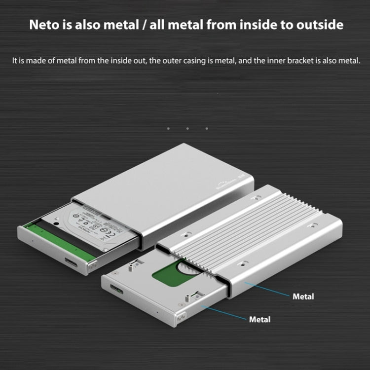 Blueendless U23Q SATA 2.5 inch Micro B Interface HDD Enclosure with USB-C / Type-C to USB 3.0 Cable, Support Thickness: 1cm or less, USB 3.0  (1cm)