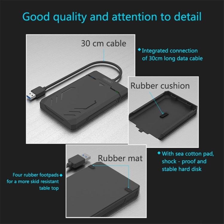 UNITEK SATA 2.5 inch USB 3.0 Interface HDD Enclosure, Length: 30cm, SATA USB 3.0 Interface, Length: 30cm