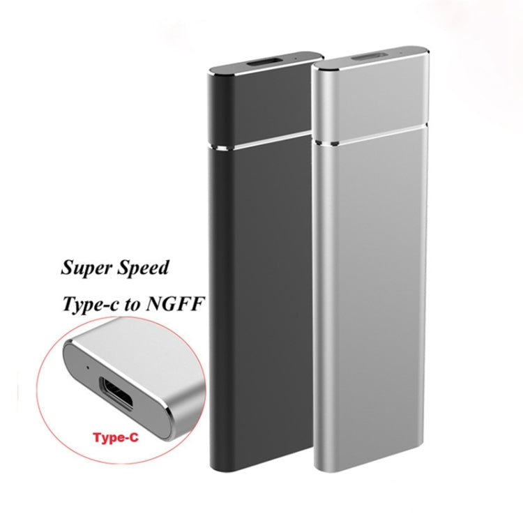 M.2 NGFF to USB-C / Type-C USB 3.1 Interface Aluminum Alloy SSD Enclosure, NGFF to USB Type-C Silver, NGFF to USB Type-C Black