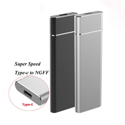 M.2 NGFF to USB-C / Type-C USB 3.1 Interface Aluminum Alloy SSD Enclosure, NGFF to USB Type-C Silver, NGFF to USB Type-C Black