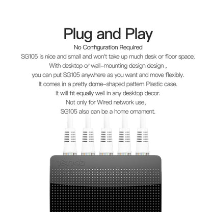 Tenda SG105 Mini 5 Ports 1000Mpbs Fast Gigabit Ethernet Network Switch  LAN HUB
