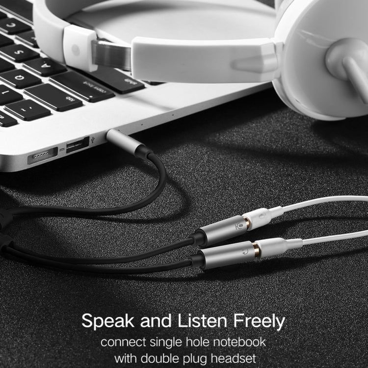 Ugreen 3.5mm Male to 2 x 3.5mm Female Audio Connector Adapter Cable 2 in 1 Microphone + Earphone Splitter Cable Converter, Silver