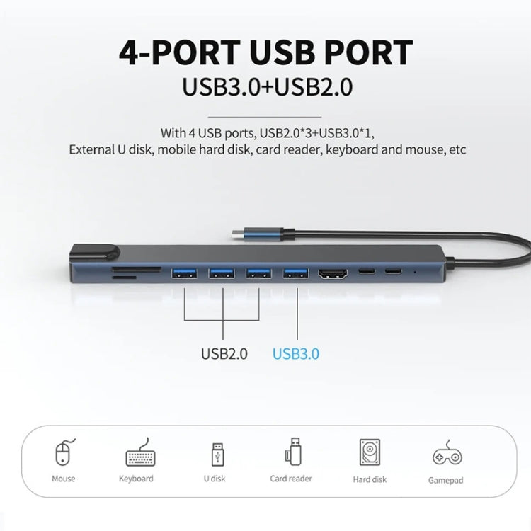 10 in 1 USB-C / Type-C Iinterface Docking Station Multi-function HUB, 10 in 1