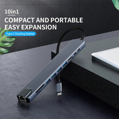 10 in 1 USB-C / Type-C Iinterface Docking Station Multi-function HUB, 10 in 1