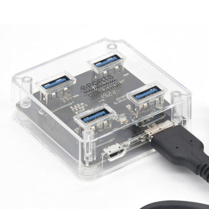 USB3.0 4 in 1 Multifunctional Desktop Square Transparent HUB, USB3.0
