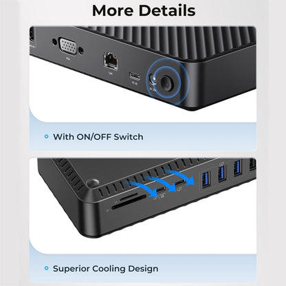 ORICO DKA20-BK-BP 10Gbps 20 in 1 Type-C 3.0 HUB Docking Station, DKA20-BK-BP, UK Plug, DKA20-BK-BP, US Plug, DKA20-BK-BP, EU Plug