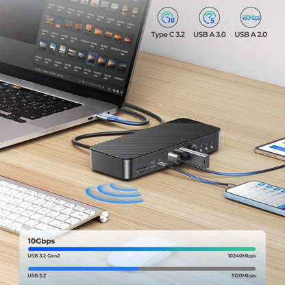 ORICO DKA20-BK-BP 10Gbps 20 in 1 Type-C 3.0 HUB Docking Station, DKA20-BK-BP, UK Plug, DKA20-BK-BP, US Plug, DKA20-BK-BP, EU Plug