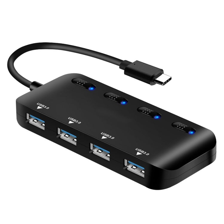 High Speed 4 x USB 3.0 to USB-C / Type-C HUB with Switch, Type-C