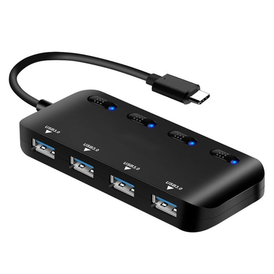 High Speed 4 x USB 3.0 to USB-C / Type-C HUB with Switch, Type-C