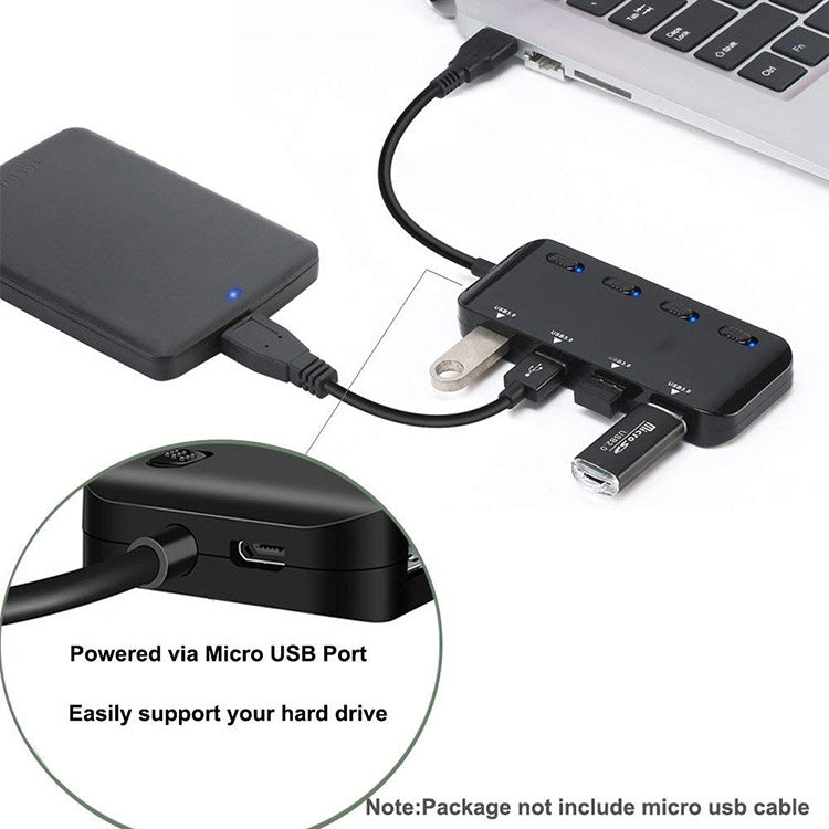 High Speed 4 x USB 3.0 to USB-C / Type-C HUB with Switch, Type-C