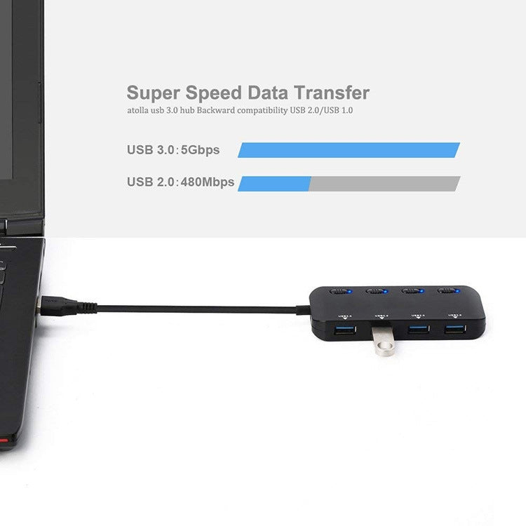 High Speed 4 x USB 3.0 to USB-C / Type-C HUB with Switch, Type-C