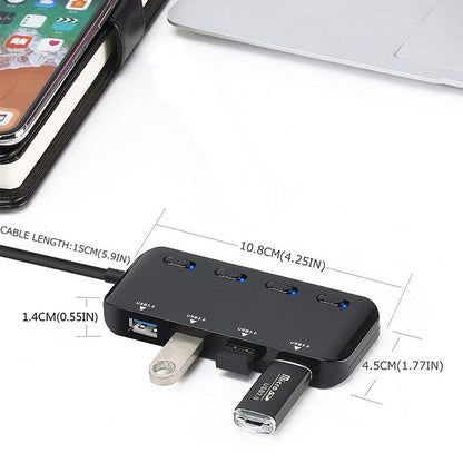 High Speed 4 x USB 3.0 to USB-C / Type-C HUB with Switch, Type-C