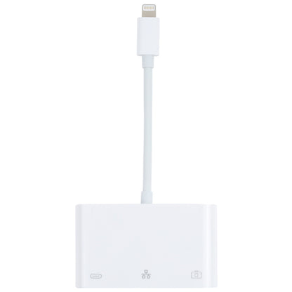 NK-107 3 in 1 8 Pin Male to USB + 1000M Ethernet + 8 Pin Power Female Adapter, NK-107