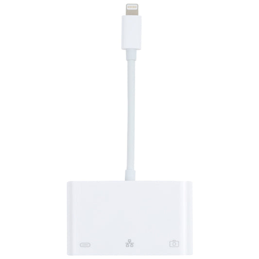 NK-107 3 in 1 8 Pin Male to USB + 1000M Ethernet + 8 Pin Power Female Adapter, NK-107