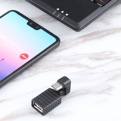 USB-C / Type-C Male to USB 2.0 Female U-shaped Elbow OTG Adapter, Type-C to USB 2.0