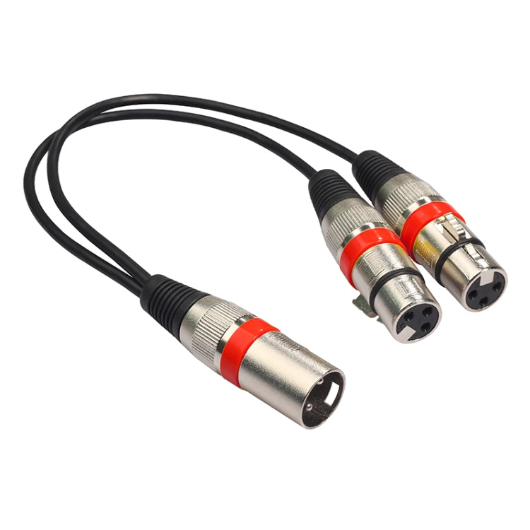 2055MFF-03 2 In1 XLR Male to Double Female Microphone Audio Cable, Length: 0.3m