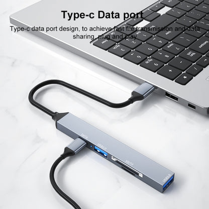 ADS-806C 5 in 1 USB-C / Type-C to USB 3.0 + USB-C / Type-C + SD/TF + USB2.0 HUB Docking Station, 5 in 1