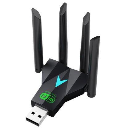 1300Mbps 5G Wireless Network Card Gigabit Dual Band Driver-free USB WiFi Receiver, 1300Mbps 5G