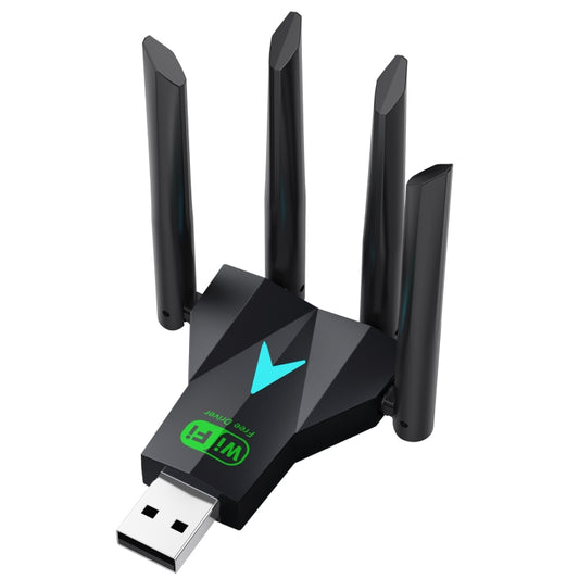 1300Mbps 5G Wireless Network Card Gigabit Dual Band Driver-free USB WiFi Receiver, 1300Mbps 5G