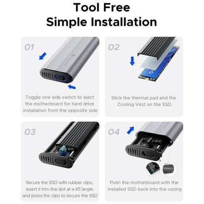 ORICO AXM2-G2-GY-BP M.2 NVMe SSD Enclosure with Silicone Protective Case & Type-C Case, AXM2-G2-GY-BP