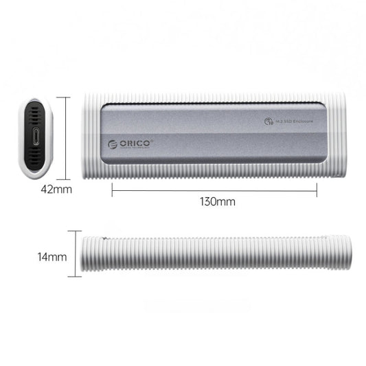 ORICO AXM2-G2-V1-GY-BP M.2 NVMe SSD Enclosure with Silicone Protective Case & Type-C+USB Case, AXM2-G2-V1-GY-BP