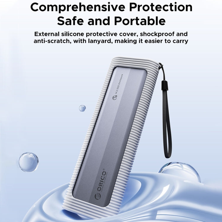ORICO AXM2-G2-V1-GY-BP M.2 NVMe SSD Enclosure with Silicone Protective Case & Type-C+USB Case, AXM2-G2-V1-GY-BP