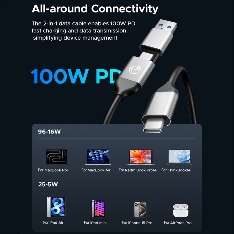 ORICO OUM2-G20-GY-BP 20Gbps M.2 SSD Enclosure with Type-C+USB Cable, OUM2-G20-GY-BP