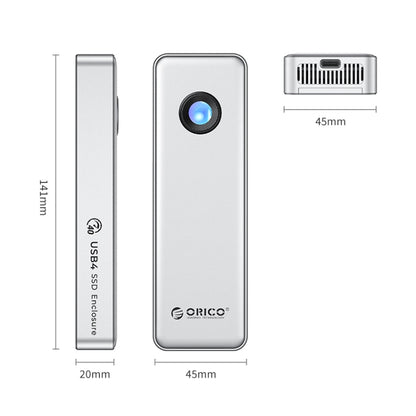 ORICO OUM2-U4-GY-BP 40Gbps M.2 SSD Enclosure with Type-C+USB Cable, OUM2-U4-GY-BP