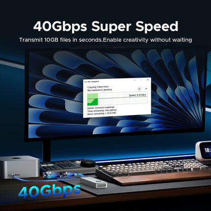 ORICO OUM2-U4-GY-BP 40Gbps M.2 SSD Enclosure with Type-C+USB Cable, OUM2-U4-GY-BP