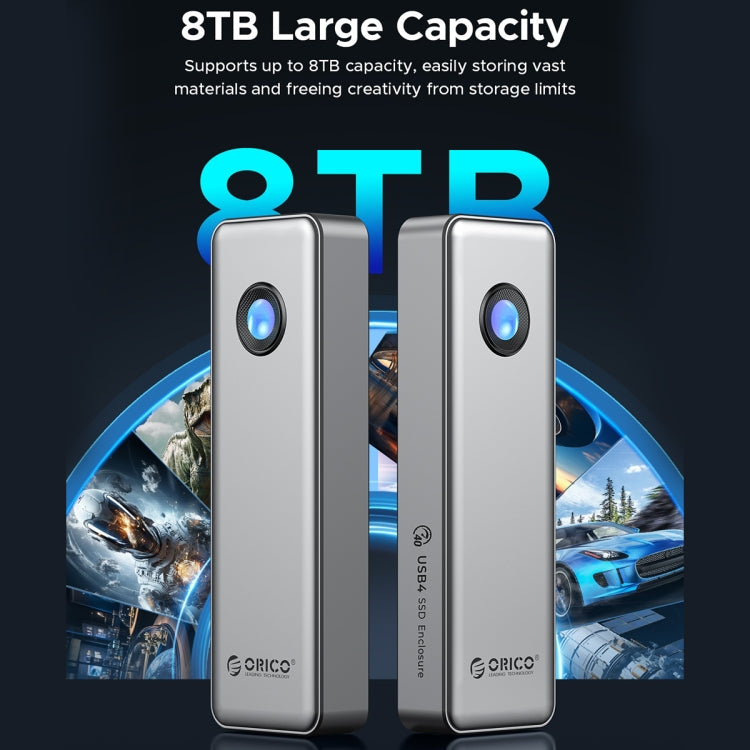 ORICO OUM2-U4-GY-BP 40Gbps M.2 SSD Enclosure with Type-C+USB Cable, OUM2-U4-GY-BP