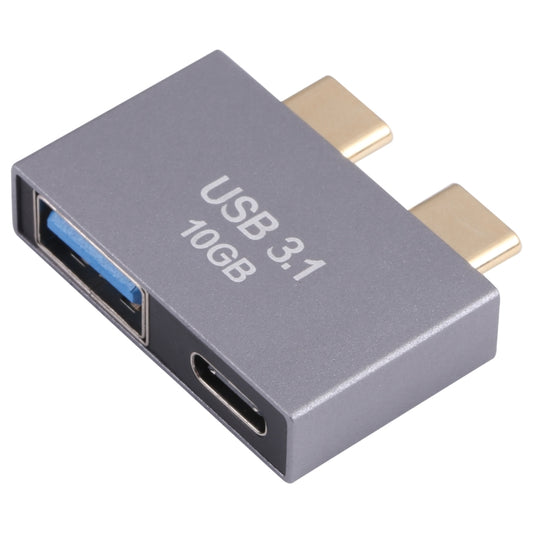 USB Female + USB-C / Type-C Female to 2 x USB-C / Type-C Male Adapter, USB Female+Type-C Female to 2 x Type-C