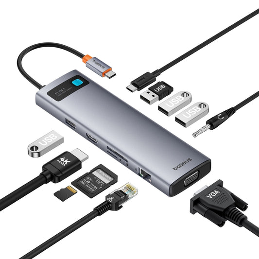 Baseus StarJoy Adaptateur HUB Multifonctionnel 10 Ports USB-C / Type-C, B00030709811-00