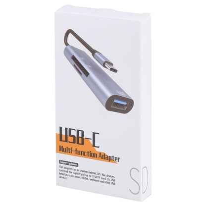 NK-3040 3 in 1 USB-C / Type-C Male to USB Female + SD / TF Card Slots Adapter SD / TF Card Reader, NK-3040