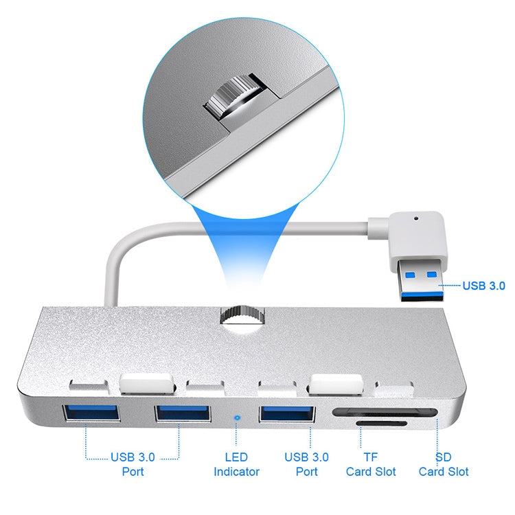 Rocketek For iMac USB3.0 x 3 + SD / TF Multi-function HUB Expansion Dock