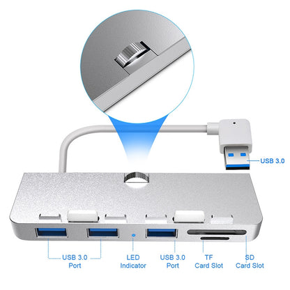 Rocketek For iMac USB3.0 x 3 + SD / TF Multi-function HUB Expansion Dock