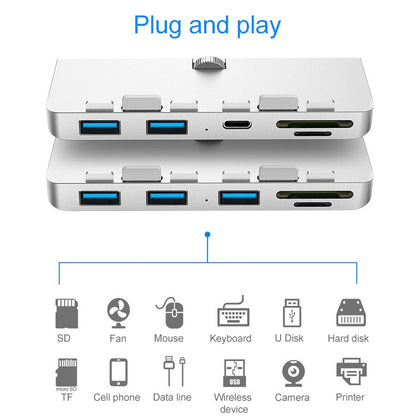 Rocketek For iMac USB3.0 x 3 + SD / TF Multi-function HUB Expansion Dock