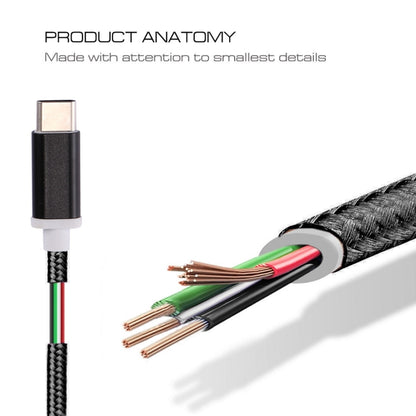 Adaptador de audio USB-C/Tipo-C macho a hembra de 3,5 mm con textura tejida, longitud: aproximadamente 10 cm, plateado, negro, dorado y oro rosa.
